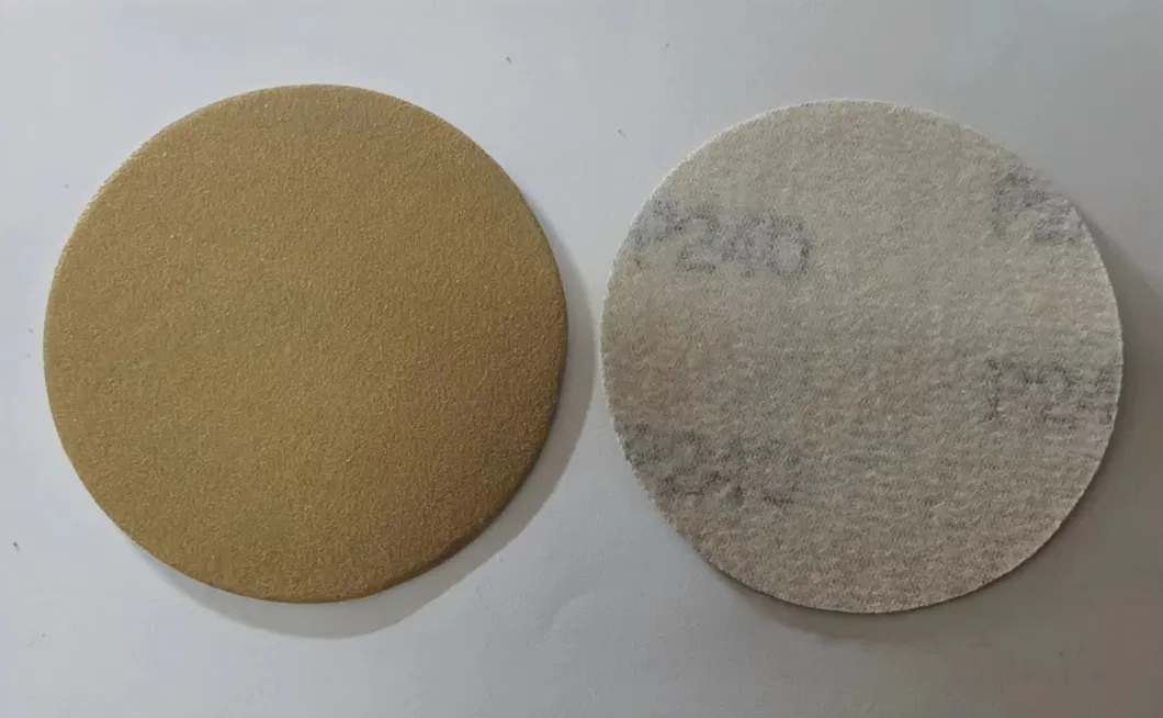 150mm Gold Aluminum Oxide Velcro Sandpaper Disc-Sanding Disc for Automobile