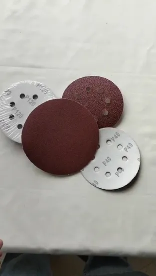 Disque abrasif à 8 trous, 5 pouces, or jaune, 150mm, disque de ponçage à crochet et boucle, grain 240, ponceuse à papier de verre rond